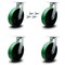 Service Caster 12 Inch Heavy Duty Green Poly on Cast Iron Caster Set with Swivel Locks, 4PK SCC-KP92S1230-PUR-GB-BSL-4 - alternate 5